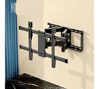 Support mural articulé à double bras pour TV - Support pivotant et inclinable pour téléviseurs à écran plat de 45 à 75 pouces, robuste, installation facile, compatible avec la plupart des marques de