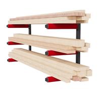 Support Mural Atelier Shelf Étagère en Bois Fixation Garage Cave 3 Ebene Rouge