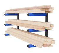 Support Mural Atelier Shelf Étagère en Bois Fixation Murale Garage 3 Ebene Bleu