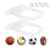 Support Mural Basketball | 2 Pièces Montage Murale Socle Acrylique pour Maison - Porte-Balles Déco Intérieure,pour Jeunes Garçons Chambre Sports Activités Compétition Quotidien Fête Anniversaire