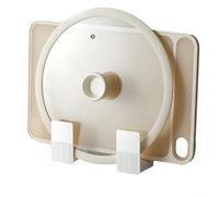Support mural compact pour ustensiles de cuisine avec plusieurs compartiments pour le tri des ustensiles et des outils (support pour couvercles de casseroles, blanc)