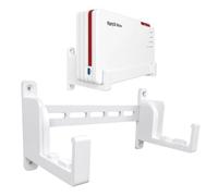 Support mural compatible avec Fritz!Box 5690 Pro - Support de routeur stable avec une bonne ventilation et un passage propre des câbles - Vis et chevilles incluses - Blanc