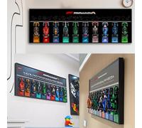 Support mural d'affichage pour Lego Speed Champions F1, compatible avec 10 voitures de course 77242-77251,120 x 40 cm pour voiture Lego Blanc (modèles non inclus) (noir)