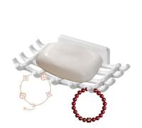 Support mural de la barre de savon, support pour barre de savon de douche en rotin, support de savon adhésif sans perçage, gain de place pour la salle de bain, la baignoire, l'éponge de blanchisserie,