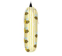 Support mural de sac en plastique pour cuisine, famille, amis, grand-mère, maman (rayures jaune)