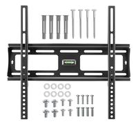 TECTAKE Support Mural TV pour écran 23"" à 55"" Fixe et réglable en largeur Ultra-plat: 23 cm de distance du mur - Noir