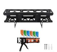 Support mural de tube de calfeutrage pour outils et fournitures - Organiseur de rangement en acier avec capacité de 6 tubes, compatible avec buses, sprays pour cheveux, voiture