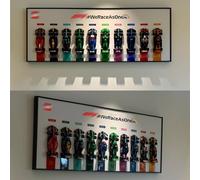 Support mural d'écran pour Lego Speed Champions F1, compatible avec 10 voitures de course 77242-77251,120 x 40 cm pour voiture Lego Blanc (modèles non inclus) (blanc)
