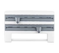 Support Mural Distributeur De Film Alimentaire Porte-Serviettes en Papier Support De Rangement Distributeur Papier Aluminium et Film pour Bouteilles De Sauce Domestique (Gris)