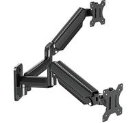 Support mural double écran pour écrans max. 32"" jusqu'à 9 kg VESA 75/100 mm avec vérin à gaz rotatif à 360°