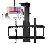 Support Mural Électrique pour Téléviseur Au Plafond (modulable), Support Motorisé pour Téléviseur Au Plafond (32-75 Pouces), Télécommande, Levage en Douceur, Position Mémorisée,Lift 90-220cm