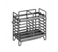 Support mural en acier carbone pour ustensiles de cuisine, 2/3 compartiments et plateau amovible pour fourchettes, cuillères, baguettes (2 compartiments)