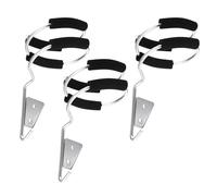 Support Mural en Acier Inoxydable 3 Pièces Noir pour Sèche Cheveux | Rangement Simple et Professionnel, Enveloppé de Sponges, pour Salons de Beauté et Boutiques Nuptiales