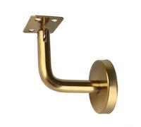Support mural en acier inoxydable 304 pour ancrage de main courante avec finition dorée - Convient pour les installations d'escalier dans les espaces de vente au détail et d'accueil (plat)