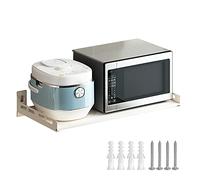 Support mural en acier inoxydable pour four à micro-ondes avec étagère de rangement, solution de cuisine peu encombrante pour un accès facile et design élégant