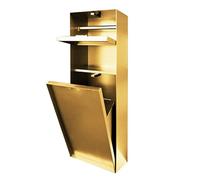 Support mural en acier inoxydable pour salle de bain - Porte-papier toilette dissimulé et armoire de rangement avec porte-balai pour douche, espaces publics et parcs (gris)