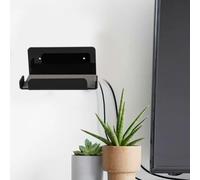Support mural en acrylique pour Nintendo Switch pour Oled et modèle 2025 - Étagère flottante avec crochets Joy-Con, support de console peu encombrant, noir (noir)