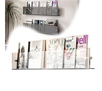 Support Mural en Acrylique Transparent, étagères Flottantes Transparentes Porte-revues pour Magazines Support Prospectus en métal, pour Salle d'attente, Salon, Bureau, Maison