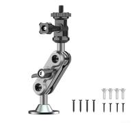 Support mural en alliage d'aluminium avec vis de 6,35 mm | Support mural à double boule réglable à 360 degrés pour appareils de surveillance d'enregistrement vidéo reflex numérique | Argent