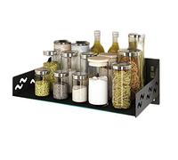 Support mural en alliage d'aluminium noir pour micro-ondes avec étagère de rangement pour cuisine multifonction Nizer