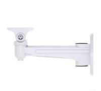 Support mural en alliage d'aluminium pour caméras de vidéosurveillance intérieur/extérieur | Joint pivotant réglable à 360° | Compact pour un design fin | Blanc | 95 x 65 x 188 mm