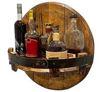 Support mural en bois pour bouteille de vin, whisky, bourbon, étagères murales flottantes, support mural pour 7 bouteilles de vin, étagère ronde, décoration murale pour la maison, le bar, la cuisine