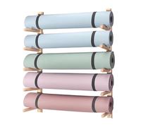 Support Mural en Bois pour Tapis De Yoga Support De Rangement pour Tapis d'exercice pour Rouleaux en Mousse Et Tapis d'exercice, Étagère De Rangement pour Salle De Sport Domicile