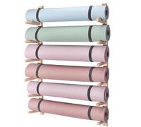 Support Mural en Bois pour Tapis De Yoga Support De Rangement pour Tapis d'exercice pour Rouleaux en Mousse Et Tapis d'exercice, Étagère De Rangement pour Salle De Sport Domicile