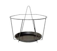 Support mural en fer pour pot de fleurs - Noir - L 22 x P 21,7 x H 19,8 cm