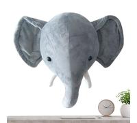 Support mural en forme de tête d'animal en peluche - Décoration murale douce pour chambre d'enfant, salon, chambre à coucher, salle de jeux, appartement, chalet, dortoir, fête de Noël