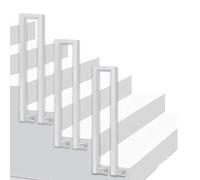 Support mural en forme de U pour escalier - Garde-corps en fer antidérapant robuste pour marches extérieures, jardin, villa et loft - Kit de barre d'appui élégante en tube carré (blanc)