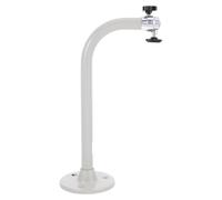 Support Mural en L pour Caméra de Sécurité, Aluminium Blanc 2 Kg | Montage Plafond Extérieur, Filetage 6mm, Disque Rond 88mm, Support Stable Anticorrosion