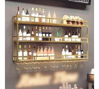 Support mural en métal pour bouteille de vin - Élégant support de bouteille de vin avec design multi-crochets, parfait pour bar, cuisine et restaurant, affichage d'alcool et étagères de rangement.