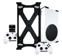 Support Mural et contrôleurs Xbox Series S par Q-View - Se Monte solidement sous Le Bureau - Design Signature X - Vis et Fixations incluses - Fabriqué au Royaume-Uni - Plastique - Noir