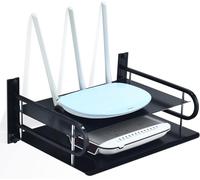 Support Mural Etagère pour Composants TV Tels Que Boîtier de Télévision par Câble/Sky Box/Lecteurs Multimédia/lecteurs Blu-Ray, Étagère Métal Flottante pour Routeur, Projecteur (2 Niveaux, Grand)