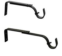 Support mural extensible et réglable pour barre de rideaux, ø 19 mm, longueur 125-170 mm, couleur noir, (1 lot de 2 supports de tringles)