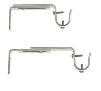 Support mural extensible et réglable pour barre de rideaux, ø 19 mm, longueur 125-170 mm, couleurs satin nickel, (1 lot de 2 supports de tringles)