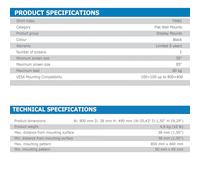 Support mural fixe Edbak TWB1 50"-86". Capacité de charge 80 kg 800x400 VESA