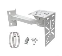 Support mural flexible en acier inoxydable de 30 cm sans outil pour systèmes de surveillance de sécurité extérieurs, installation facile, anneaux réglables, support sans perçage, noir (A)