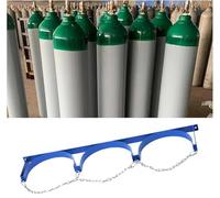 Support mural for cylindre en acier bleu avec chaîne de sécurité réglable for la fixation du cylindre(37.4x7.9 in-3 Bottles)