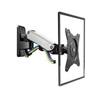 Support Mural for écran LCD F120 17-27 Pouces, en Aluminium, avec Ressort à gaz GS, Rotation à 360 degrés, Mouvement Complet(Black)