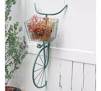 Support mural for plante de vélo en métal, support d'affichage for pot de fleurs, supports de panier de vélo de décoration murale, étagère de jardinière suspendue rétro for clôture de couloir de jardi