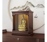 Support Mural For Statue De Bouddha,Sanctuaire De Table Guanyin Avec Étagère Coulissante Extensible,Pouvant Accueillir Des Objets Rituels Et Des Offrandes Bouddhistes(Rosewood,S)