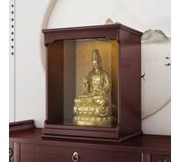 Support Mural For Statue De Bouddha,Sanctuaire De Table Guanyin Avec Étagère Coulissante Extensible,Pouvant Accueillir Des Objets Rituels Et Des Offrandes Bouddhistes(Rosewood,M)