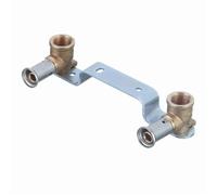 Support mural HENCO deux appliques laiton multicouche à sertir - Femelle 1/2 - Ø16 mm - 28PV-16041604-1"