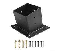 Support mural incliné pour pergola de toit en bois de 10 x 10 cm - Connecteur d'angle en acier résistant à la rouille pour porche tonnelle fixation de poutre de toit extérieur cadre en bois noir