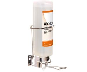 Support mural inox pour flacon airless 1 Litre