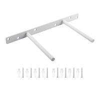 Support Mural Invisible pour Étagère Flottante, Double Tiges Acier Blanc | Acier et ABS, Tige Pleine de 10mm, Hardware Caché, pour Murs Porteurs et Rayonnage Domestique