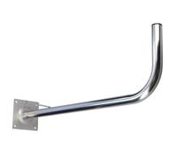 Support Mural - LIBOX - Mât Antenne Satellite 80 cm - Acier Zingué - 4 Trous de Fixation - Argent