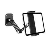 Support mural Lucrave pour tablettes, aluminium extensible, rotatif 360°, pliable pour iPad, Air, Mini, Galaxy Tab, smartphones et tablettes 4,7